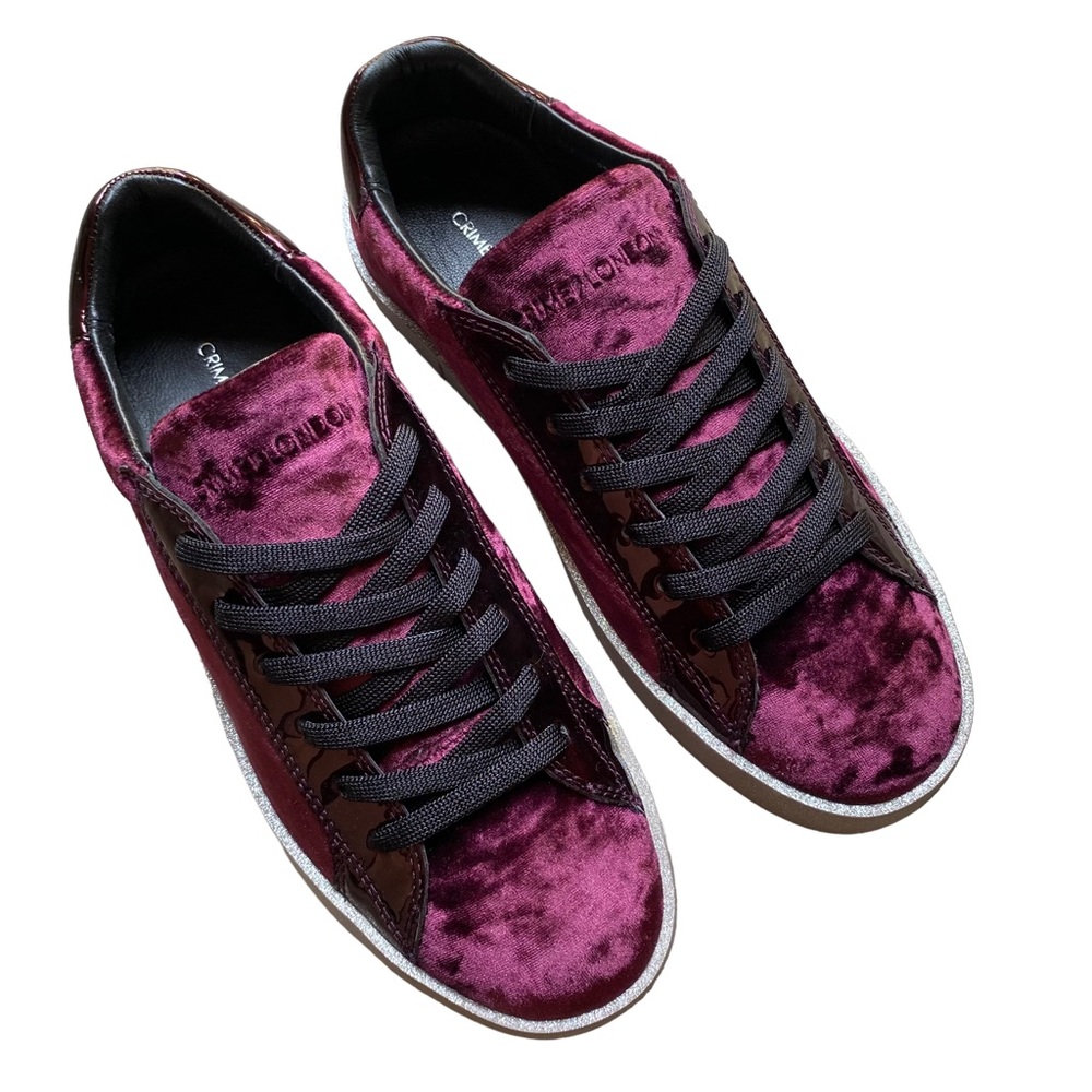 Crime London Dynamite Lo Burgundy Sneakers